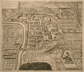 Mapa de Trento, de Les Villes de Venetie, 1704, publicado por Pierre Mortier en Ámsterdam